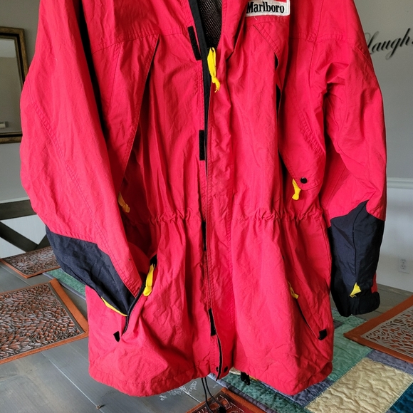 Vintage Marlboro Jacket 90s Adverture Team Red Windbreaker Patch L - Picture 6 of 9